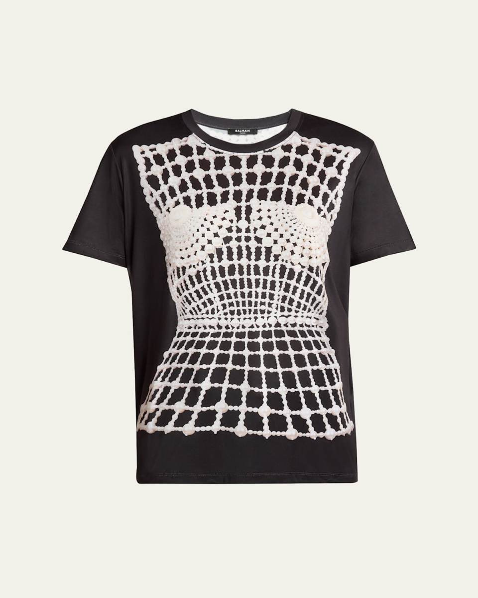 Pearl Trompe LOeil Corset T-Shhirt